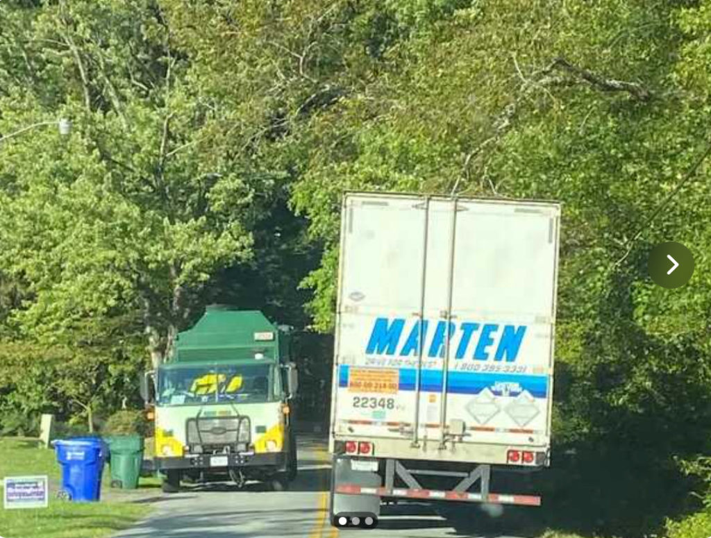 Trucks Passing on Manning Road