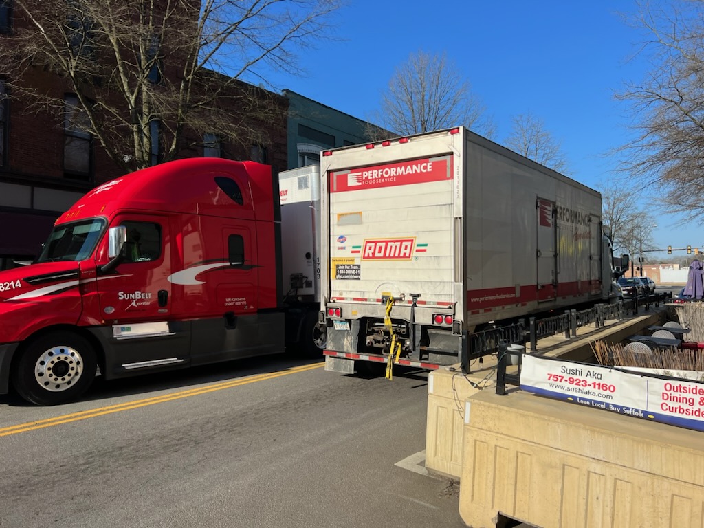 Trucks Through Downtown Suffolk